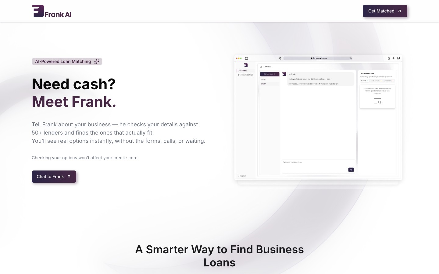 Frank AI product screenshot